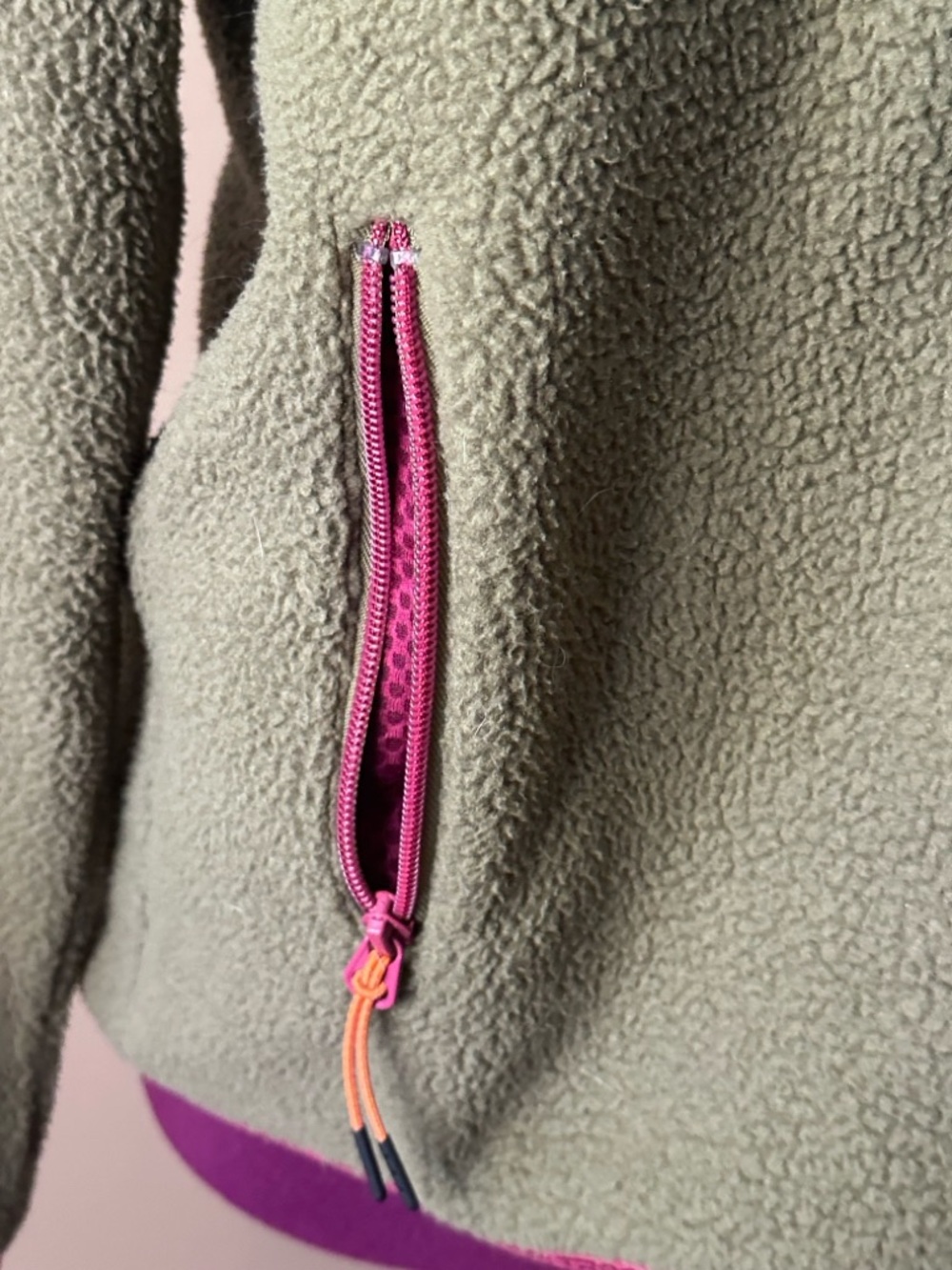 Kari Traa Rothe Midlayer Green with Burgundy Accents  Full Zip Fleece Jacket, M - Picture 6 of 11